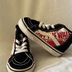 Vans Kids Black and Red Sneakers